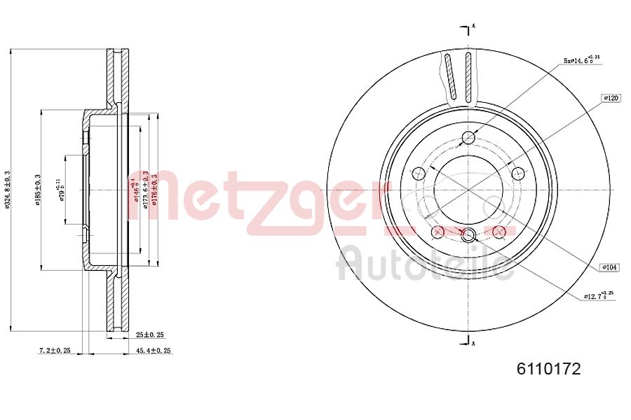 METZGER 6110172 Bremsscheibe