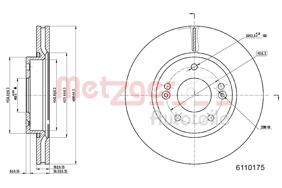 METZGER 6110175 GREENPARTS Bremsscheibe