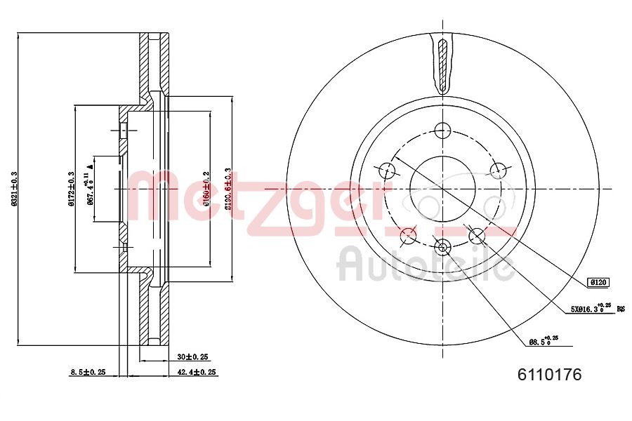 METZGER 6110176 Bremsscheibe