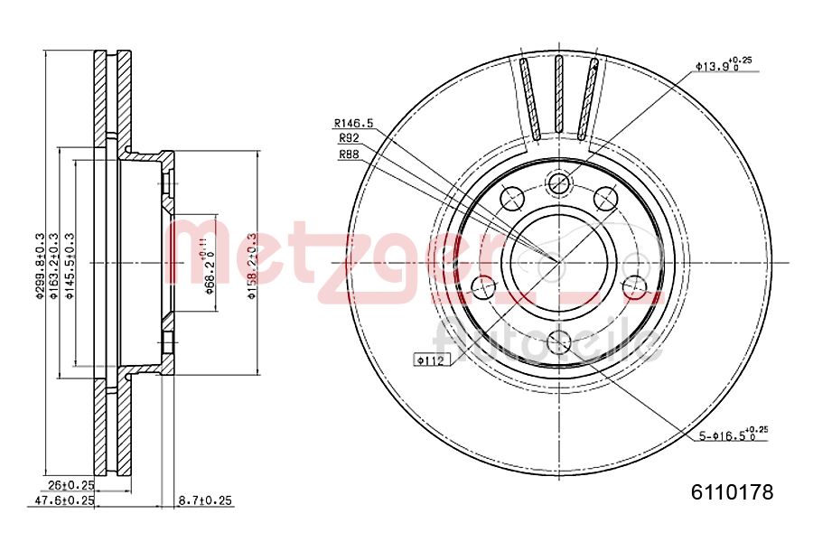 METZGER 6110178 Bremsscheibe