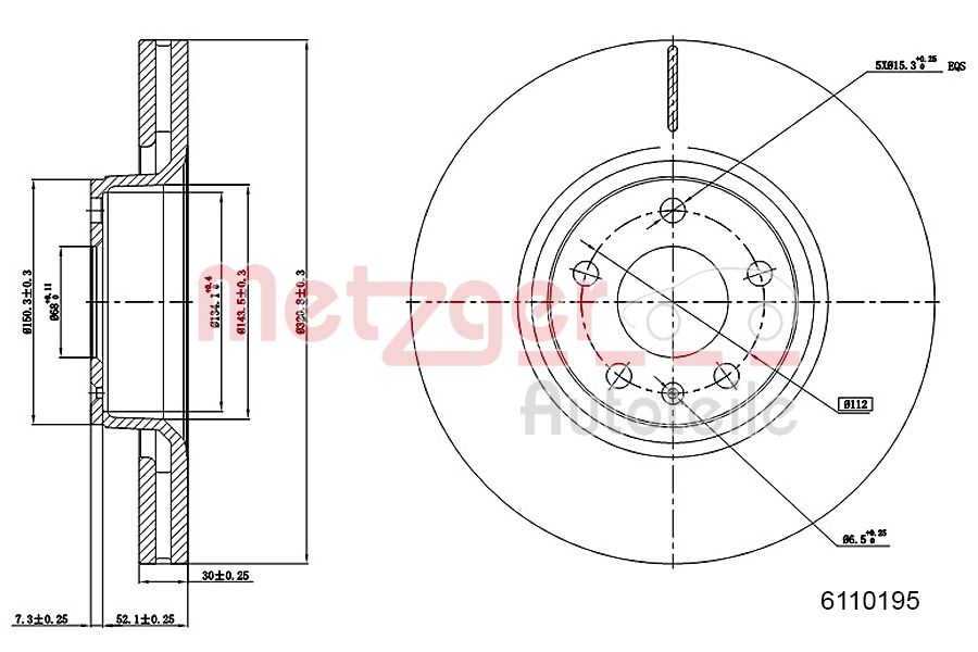 METZGER 6110195 Bremsscheibe