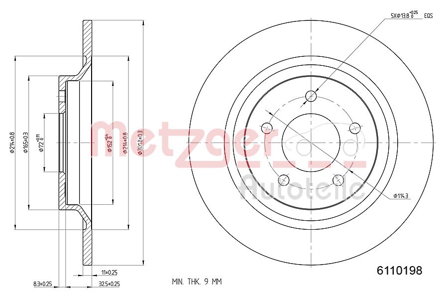 METZGER 6110198 Bremsscheibe