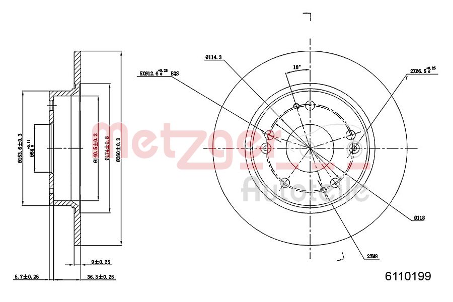 METZGER 6110199 GREENPARTS Bremsscheibe
