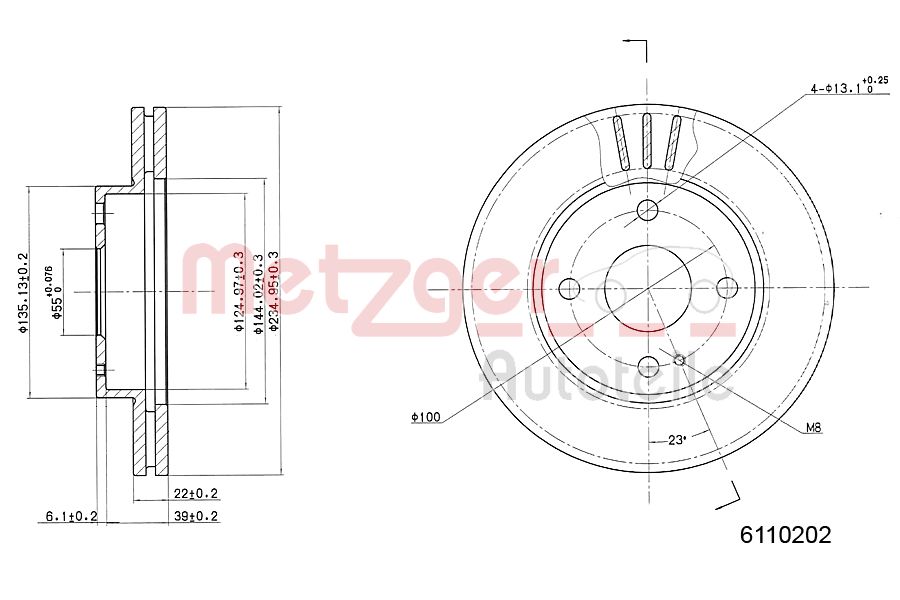 METZGER 6110202 Bremsscheibe