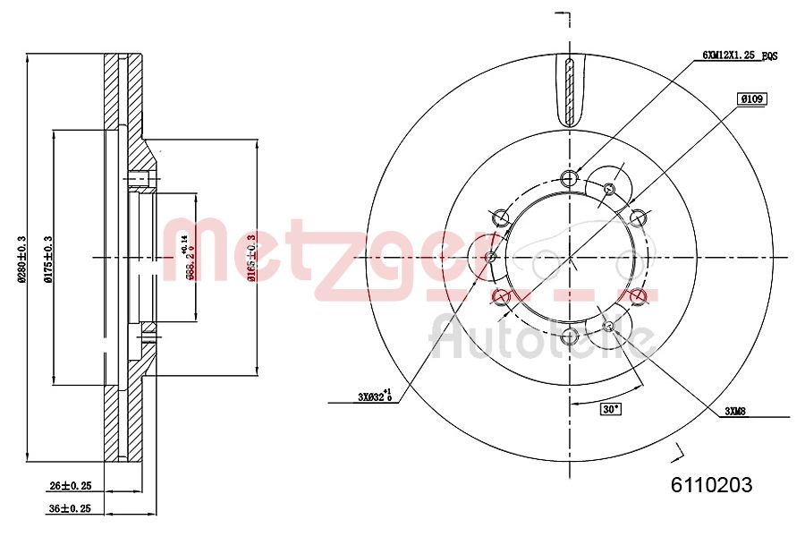 METZGER 6110203 Bremsscheibe