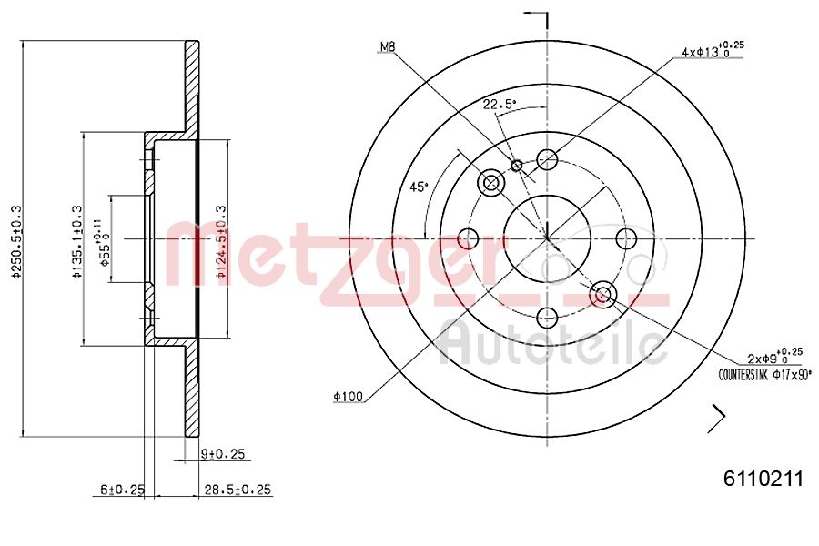 METZGER 6110211 Bremsscheibe