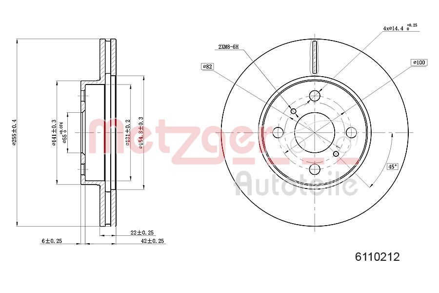 METZGER 6110212 Bremsscheibe