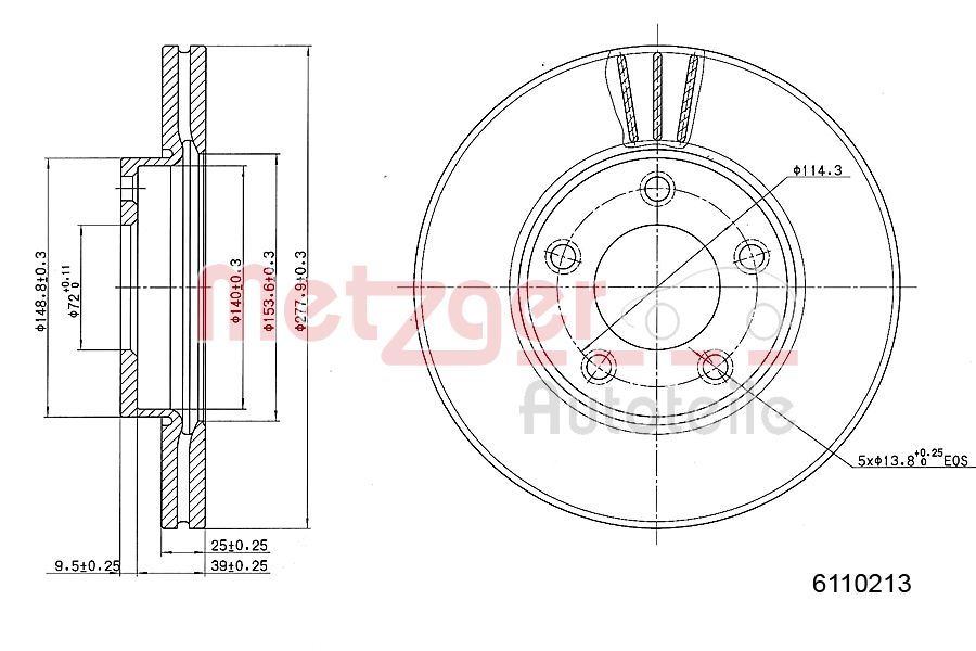 METZGER 6110213 Bremsscheibe