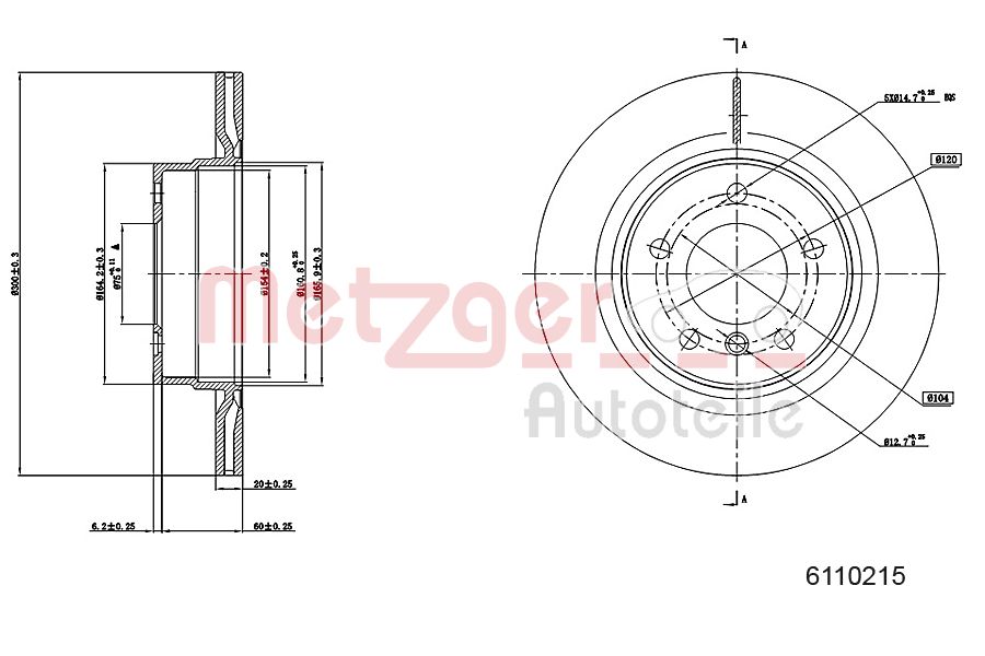 METZGER 6110215 Bremsscheibe