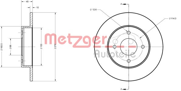 METZGER 6110220 Bremsscheibe