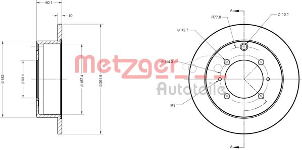 METZGER 6110221 Bremsscheibe