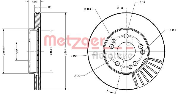 METZGER 6110223 Bremsscheibe