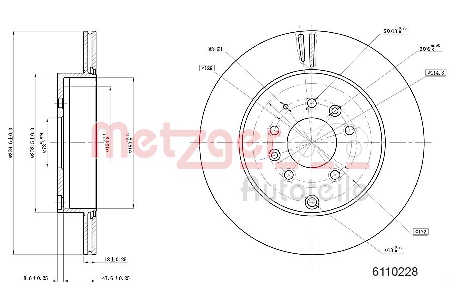 METZGER 6110228 Bremsscheibe