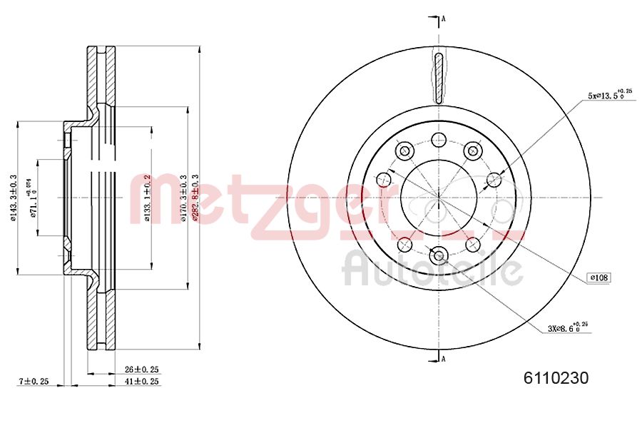 METZGER 6110230 GREENPARTS Bremsscheibe