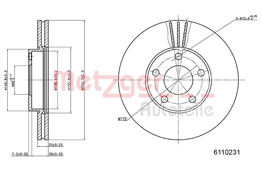 METZGER 6110231 Bremsscheibe