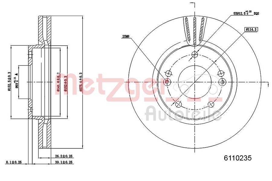 METZGER 6110235 Bremsscheibe