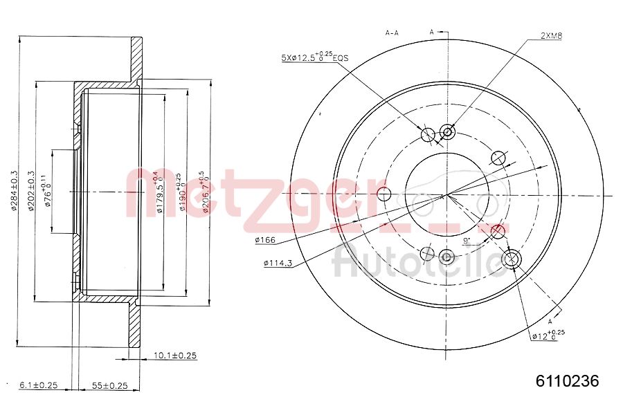 METZGER 6110236 Bremsscheibe