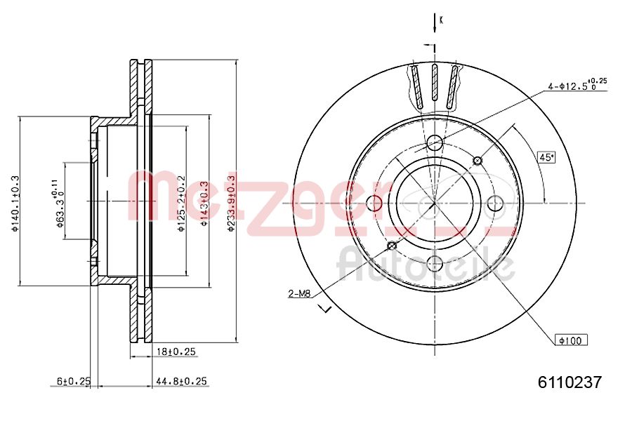 METZGER 6110237 Bremsscheibe