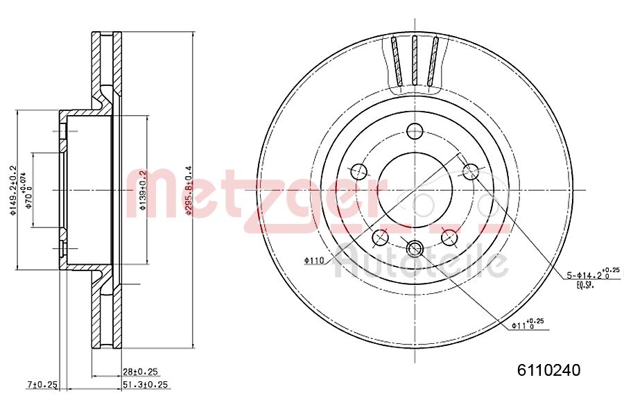 METZGER 6110240 Bremsscheibe