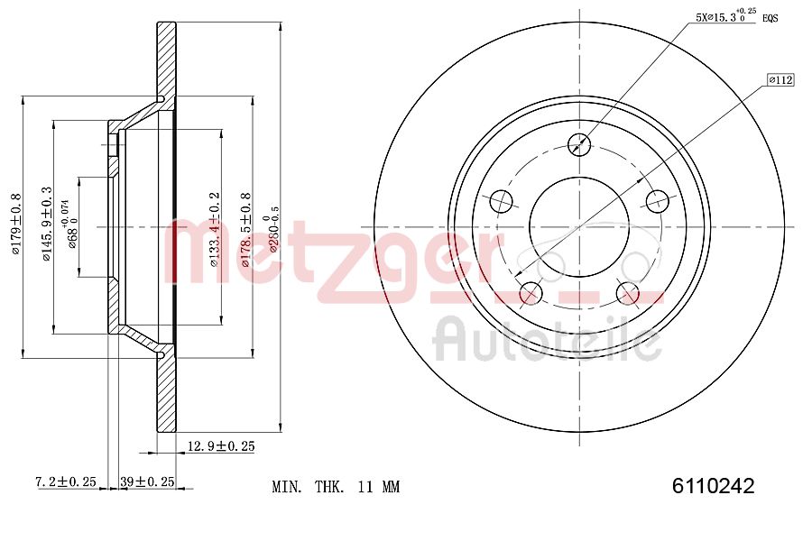 METZGER 6110242 GREENPARTS Bremsscheibe