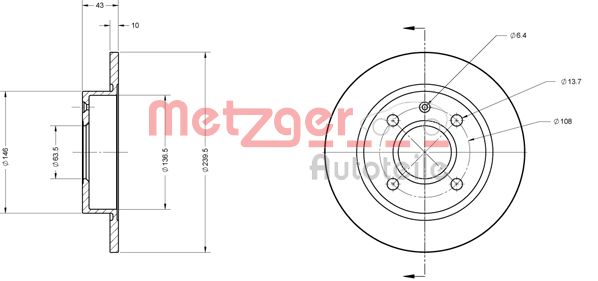 METZGER 6110243 Bremsscheibe