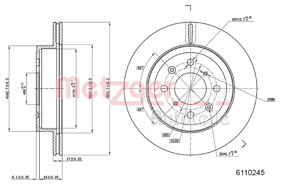 METZGER 6110245 Bremsscheibe
