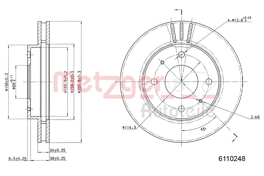 METZGER 6110248 Bremsscheibe