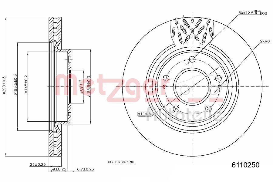 METZGER 6110250 Bremsscheibe