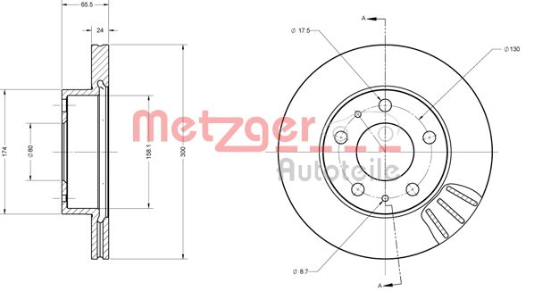 METZGER 6110252 Bremsscheibe