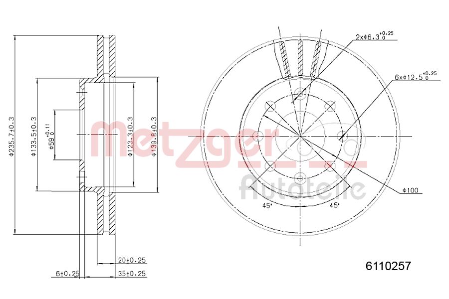 METZGER 6110257 Bremsscheibe