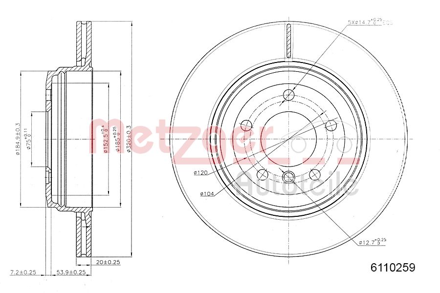 METZGER 6110259 Bremsscheibe