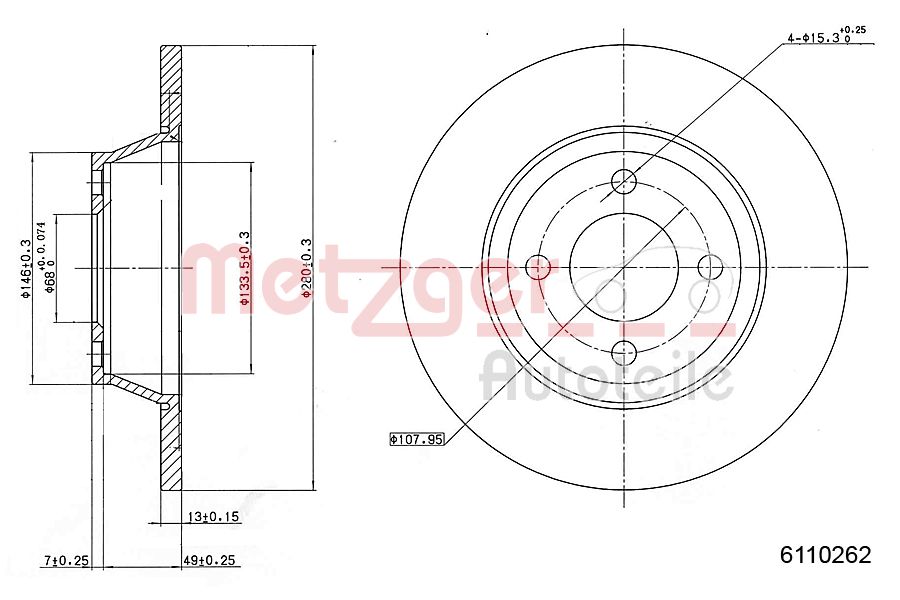 METZGER 6110262 Bremsscheibe