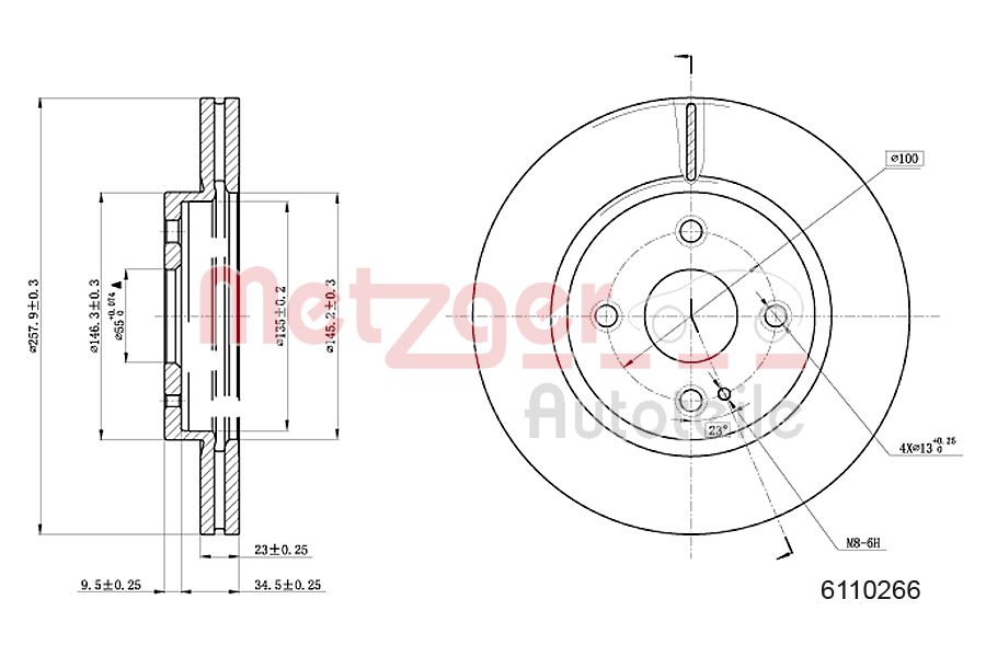 METZGER 6110266 Bremsscheibe