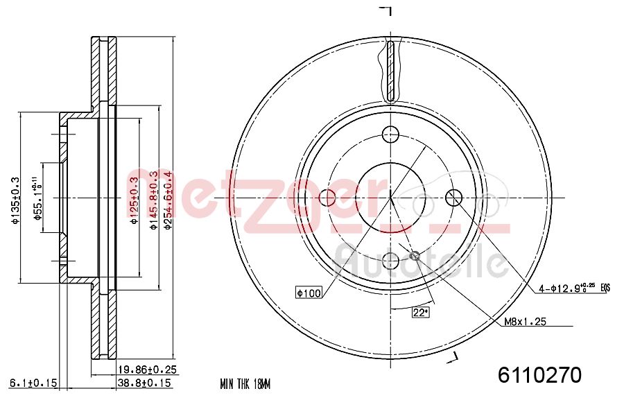 METZGER 6110270 Bremsscheibe