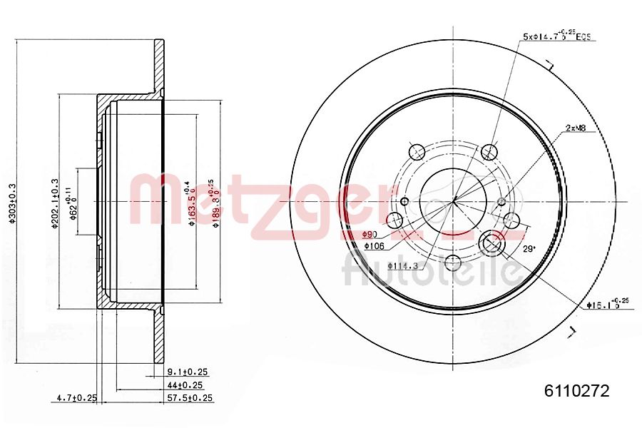 METZGER 6110272 Bremsscheibe