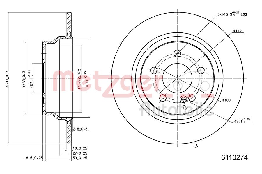 METZGER 6110274 GREENPARTS Bremsscheibe