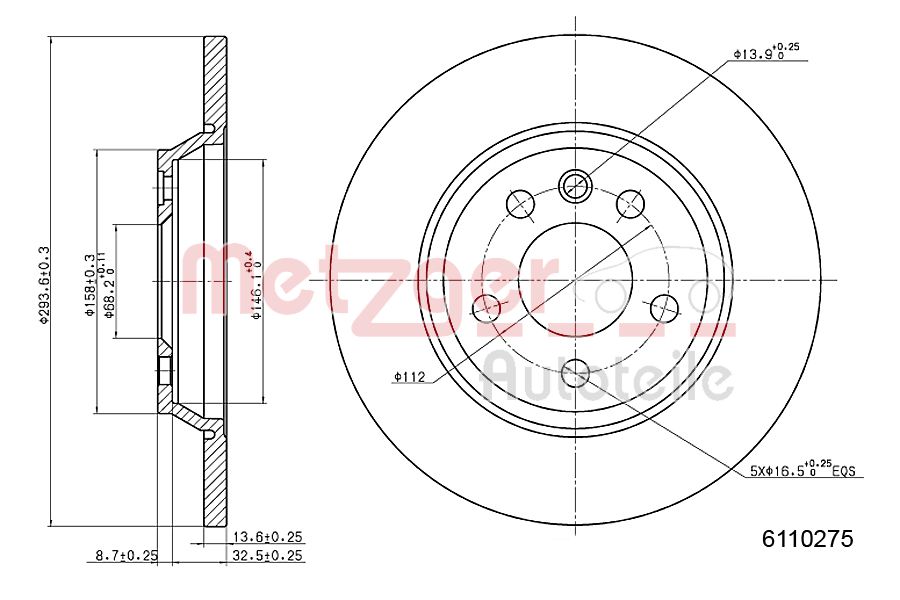 METZGER 6110275 Bremsscheibe