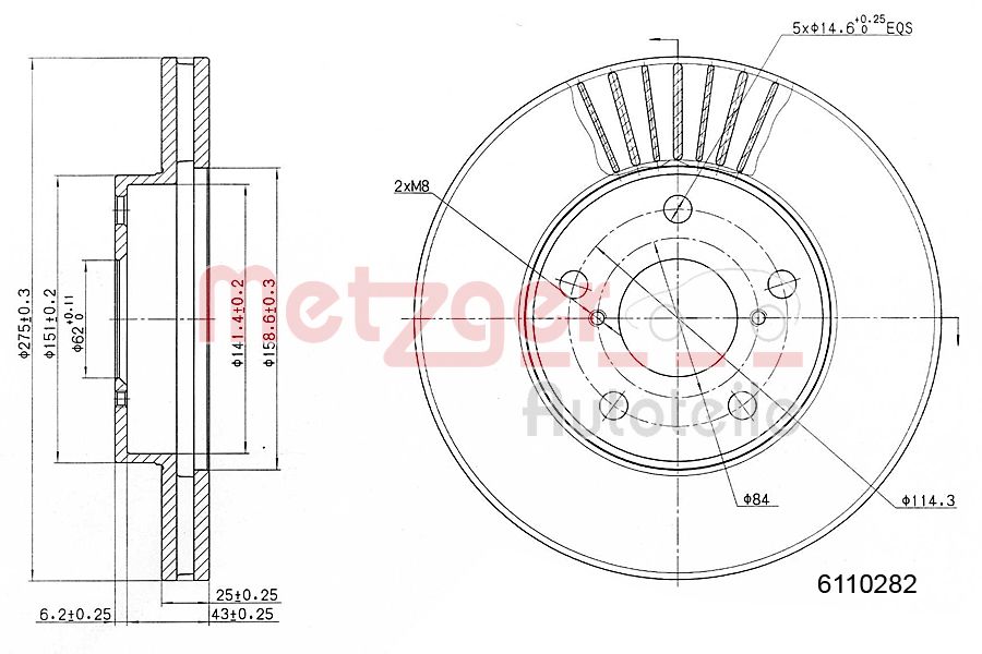 METZGER 6110282 Bremsscheibe