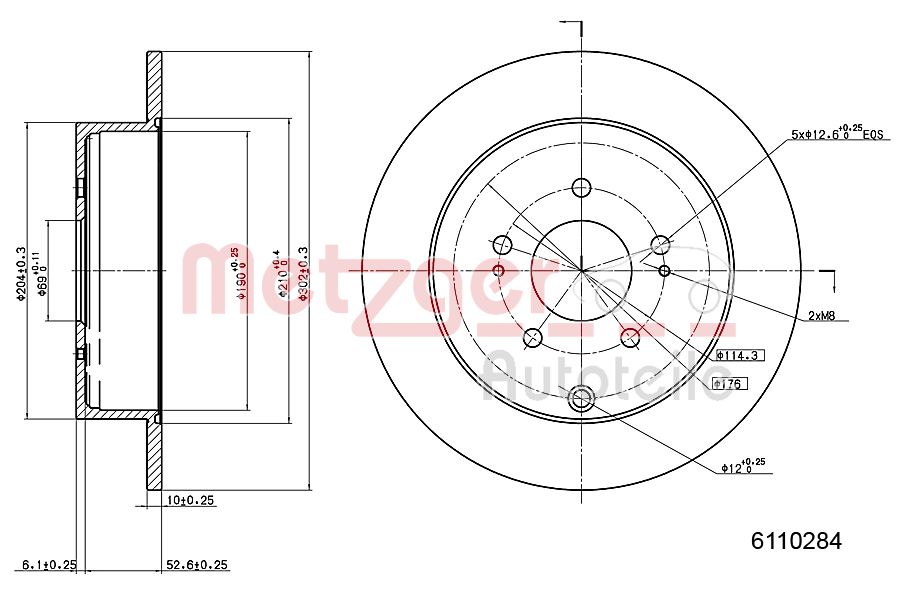 METZGER 6110284 Bremsscheibe