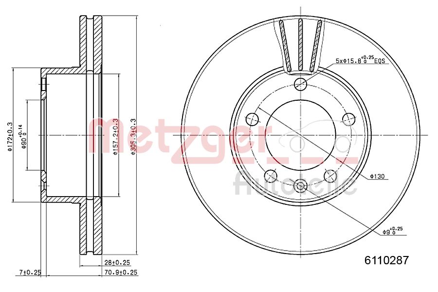 METZGER 6110287 Bremsscheibe