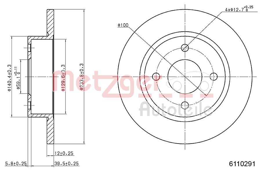 METZGER 6110291 Bremsscheibe