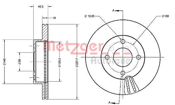 METZGER 6110292 Bremsscheibe