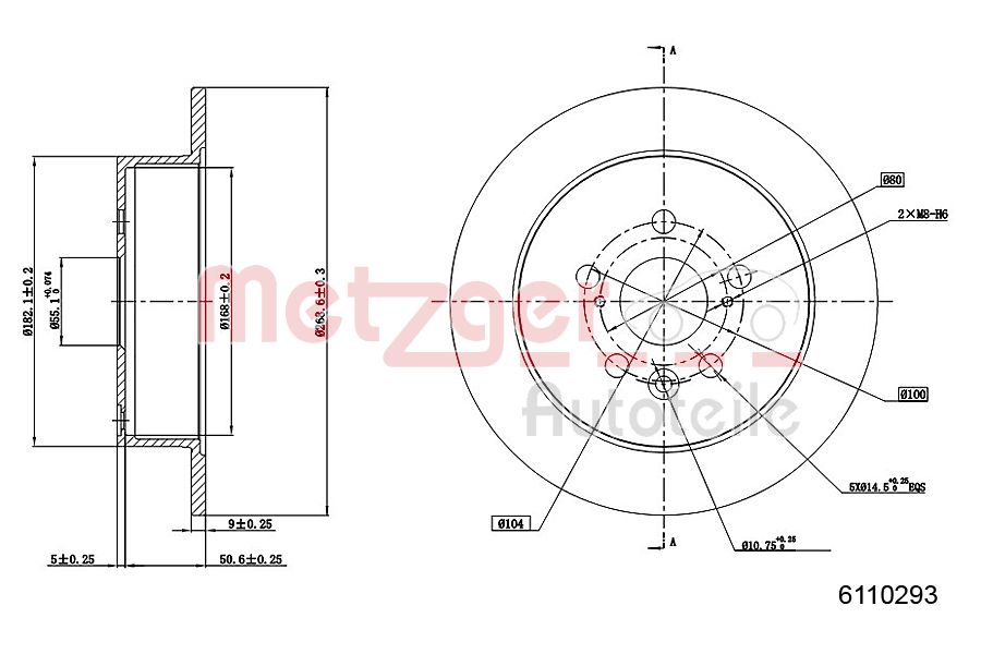 METZGER 6110293 GREENPARTS Bremsscheibe