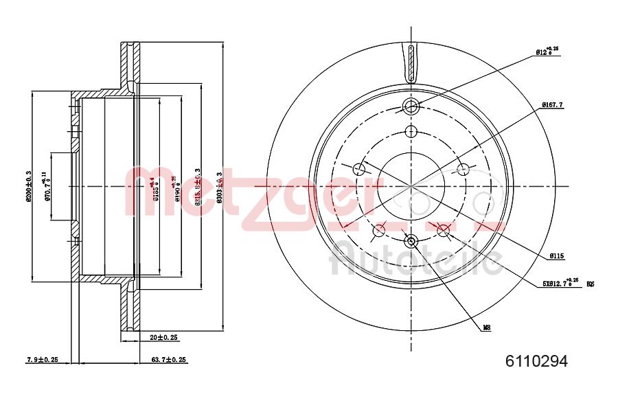 METZGER 6110294 Bremsscheibe