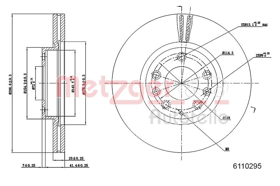 METZGER 6110295 Bremsscheibe