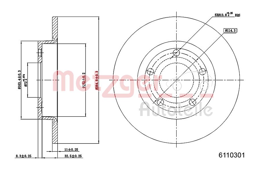 METZGER 6110301 Bremsscheibe