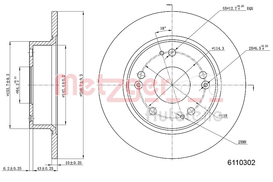 METZGER 6110302 Bremsscheibe