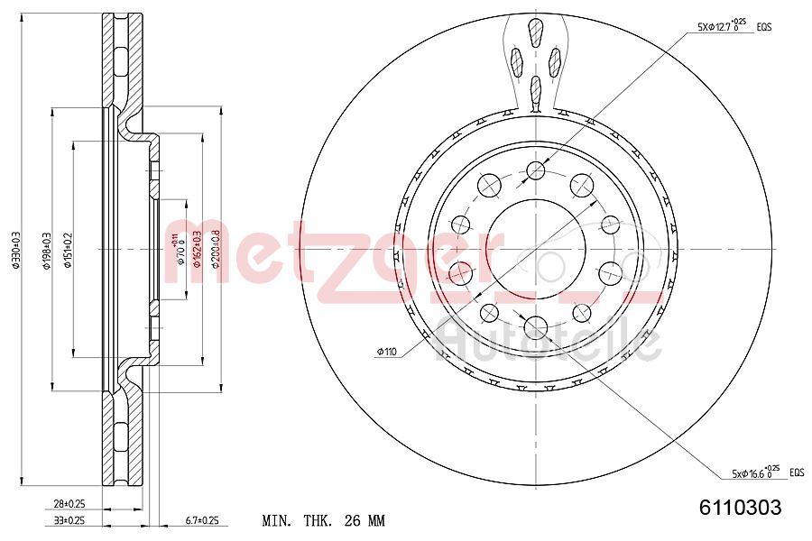 METZGER 6110303 Bremsscheibe