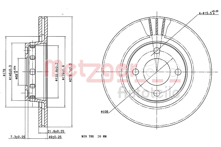 METZGER 6110305 Bremsscheibe