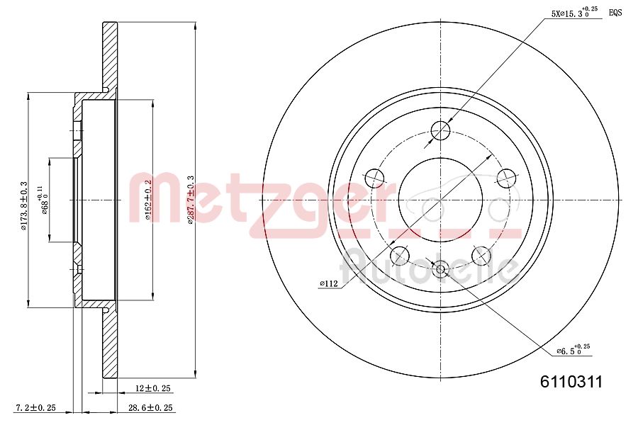 METZGER 6110311 Bremsscheibe